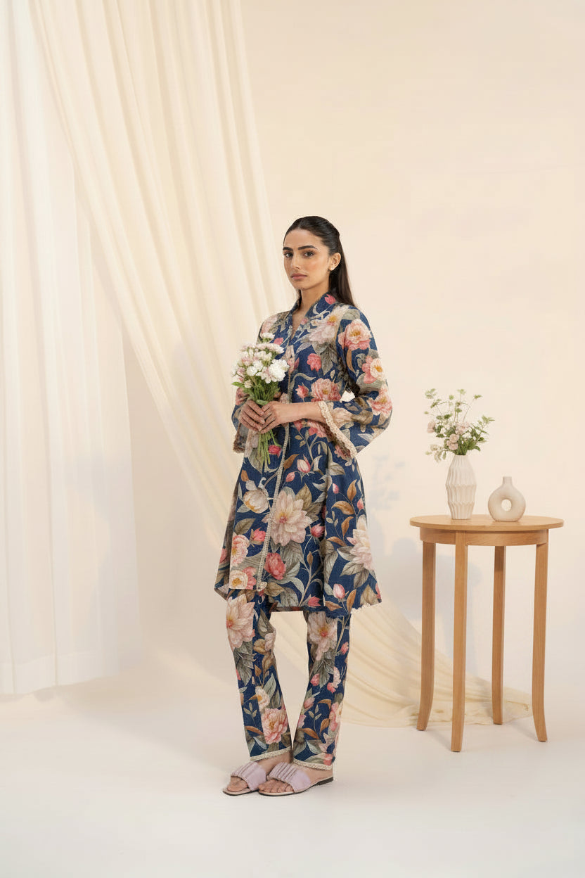 Indigo Blue Printed Co-Ord Set