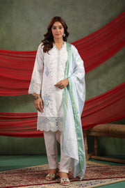 Ice Blue Embellished Cotton Pant Set
