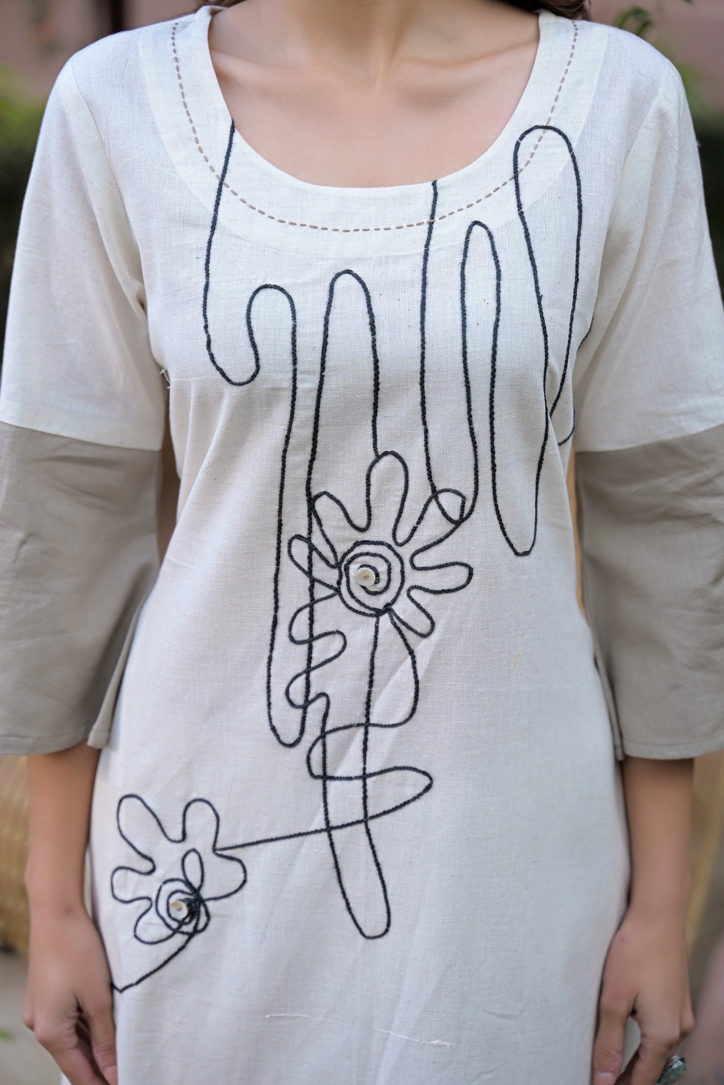 Ivory Muse Embroidered Dress