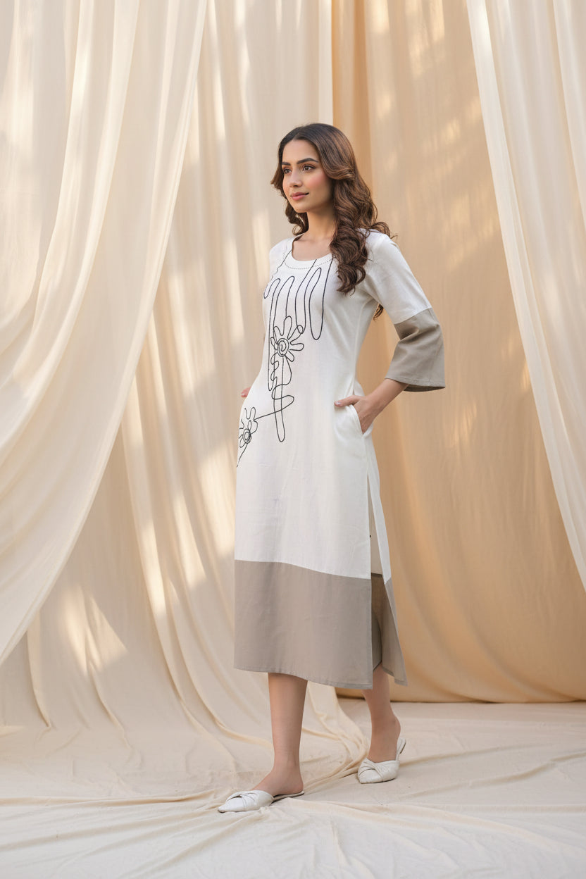 Ivory Muse Embroidered Dress