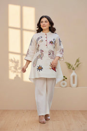 Off-White Folk Embroidered Co-Ord Set