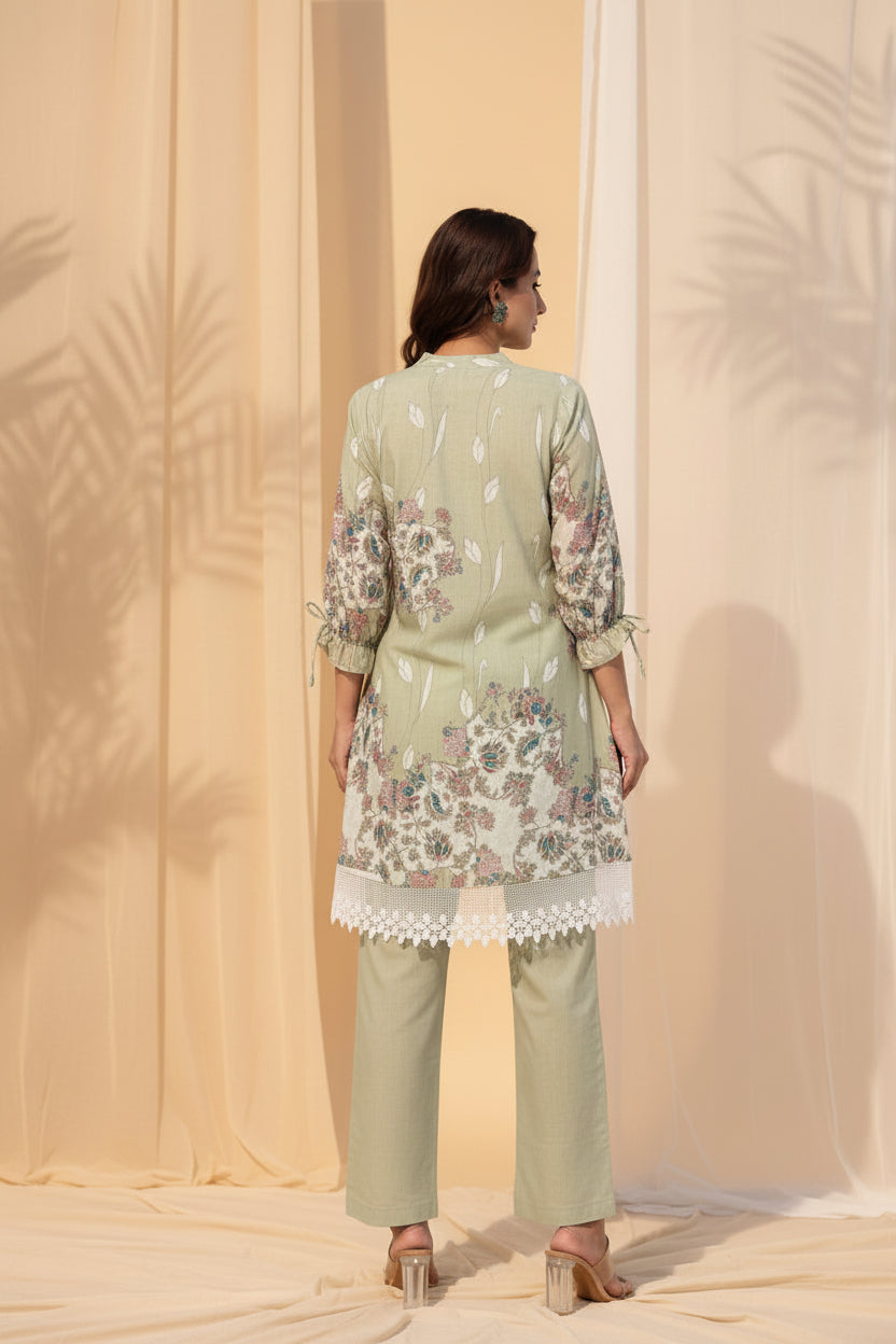 Sage Flora Printed Co-Ord Set
