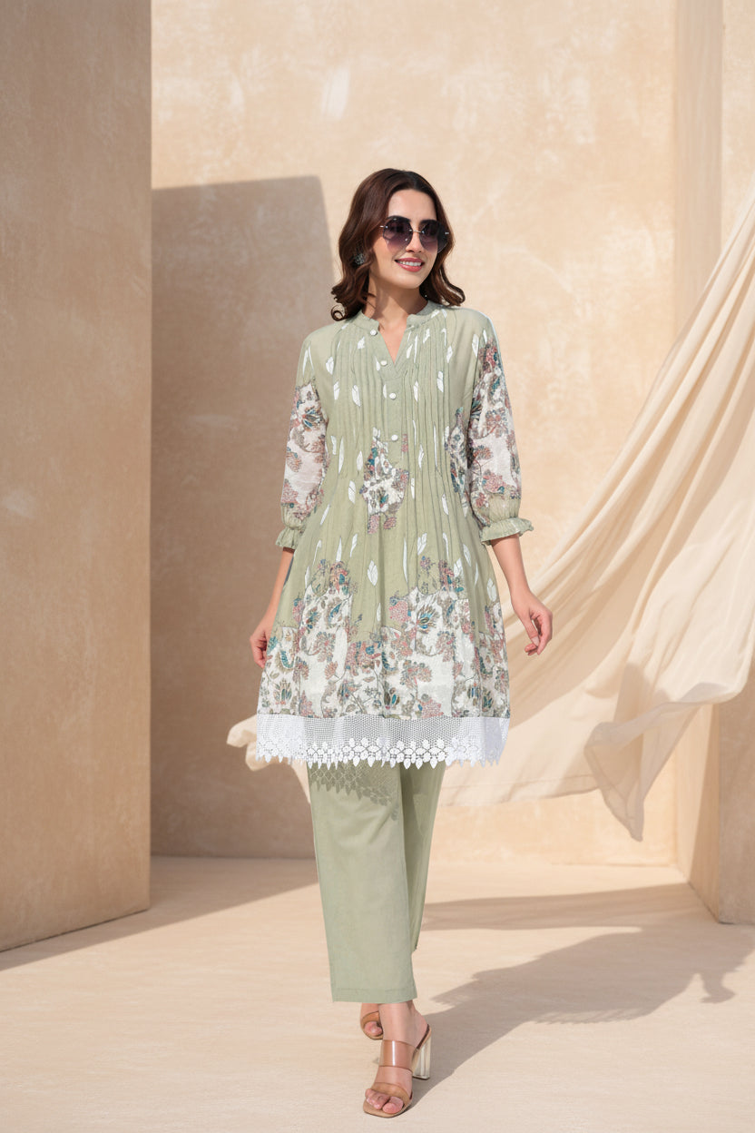 Sage Flora Printed Co-Ord Set