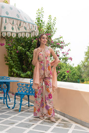 Blush Pink Embellished Crepe Silk Palazzo Set