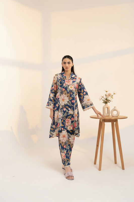 Indigo Blue Printed Co-Ord Set