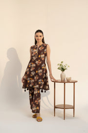 Brown Floral Printed Co-Ord Set