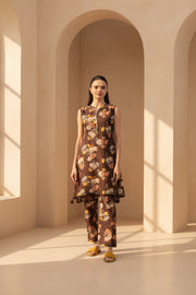Brown Floral Printed Co-Ord Set