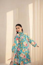 Aqua Blue Printed Co-ord Set