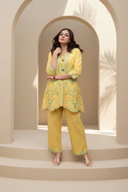 Bright Yellow Embroidered Co-ord Set