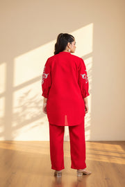 Crimson Embroidered Co-Ord Set