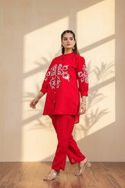 Crimson Embroidered Co-Ord Set