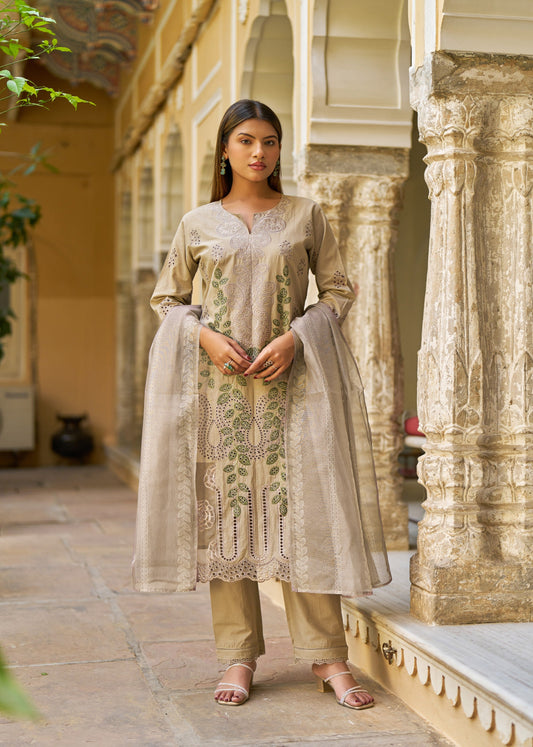 Taupe Brown Pant Set