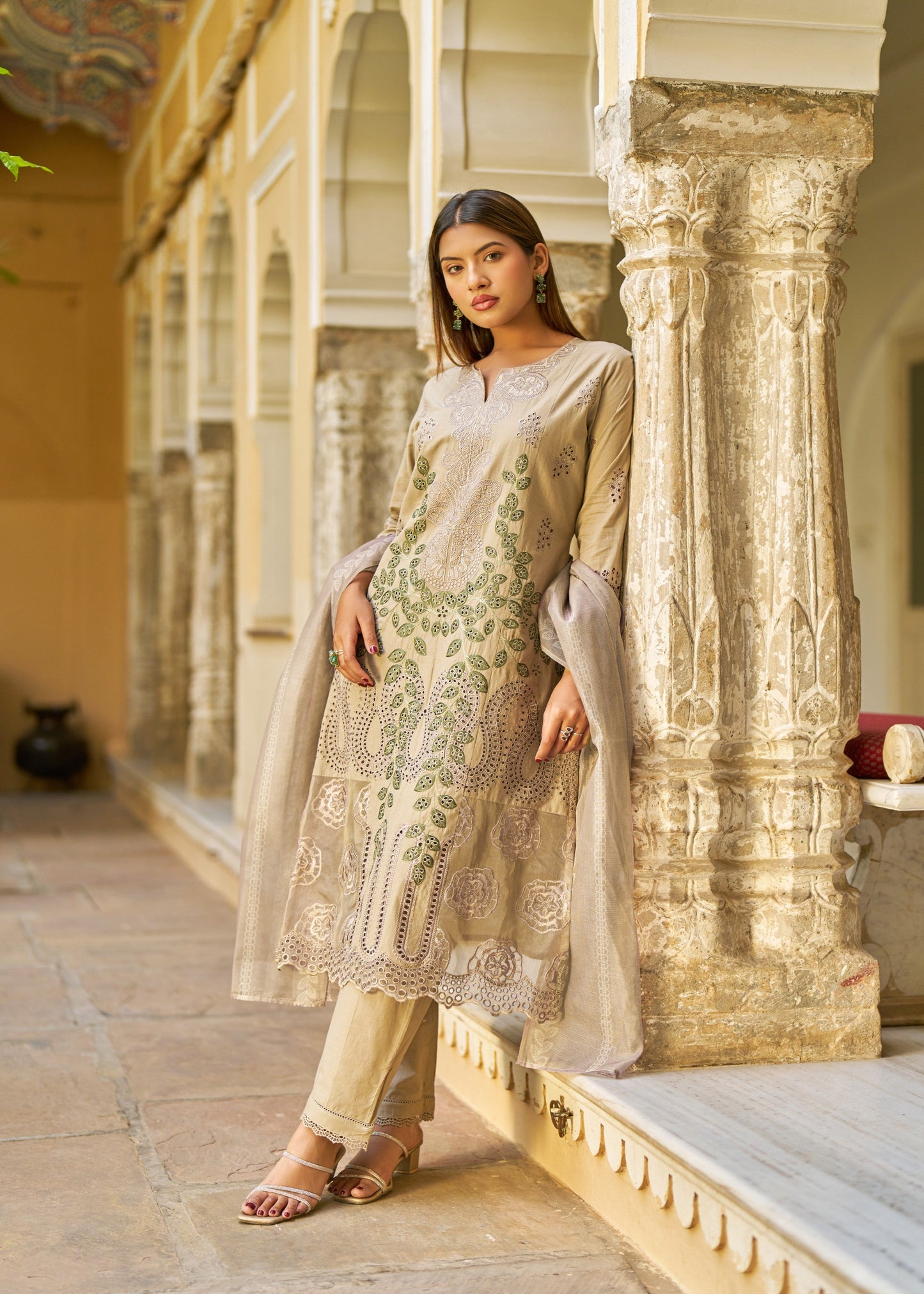 Taupe Brown Pant Set