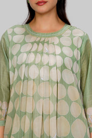 Sage Pop Printed Cotton Kurta Set