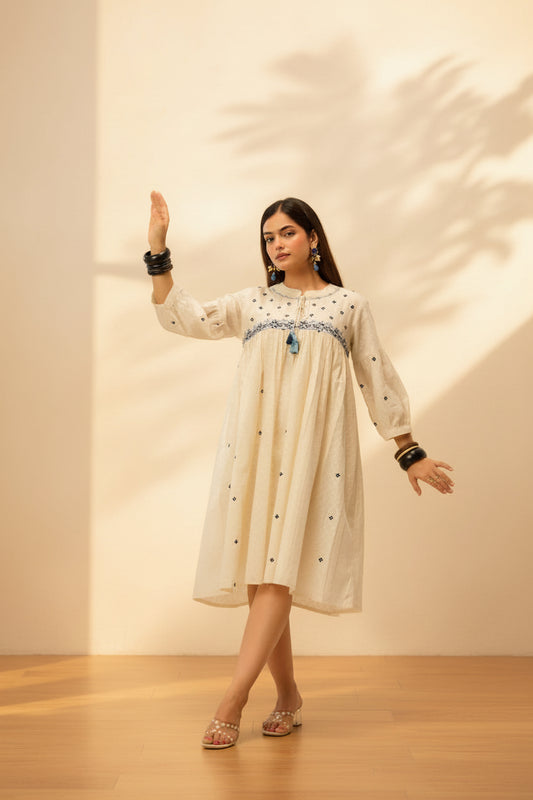 Off-White Floral Dress