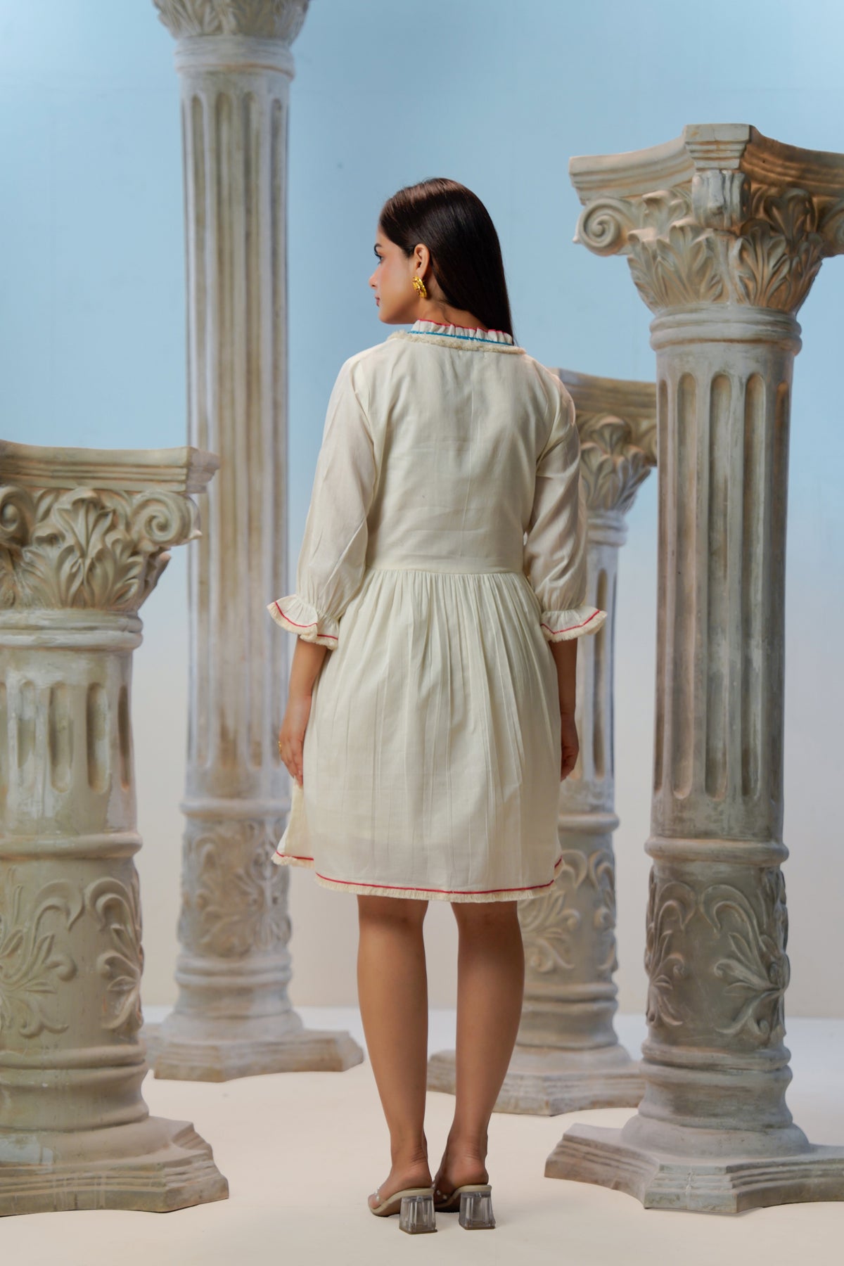 Ivory Flora Hand Painted Cotton Dress