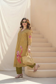 Crimson Iris Printed Kurta Set