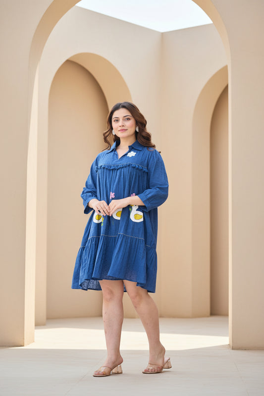 Azure Tales Cotton Dress