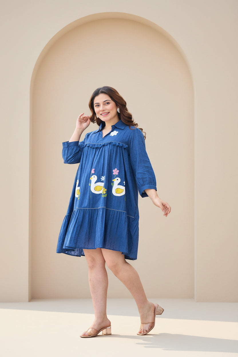 Azure Tales Cotton Dress