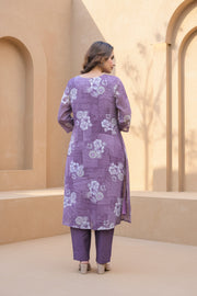 Dusty Mauve Printed Kurta Set