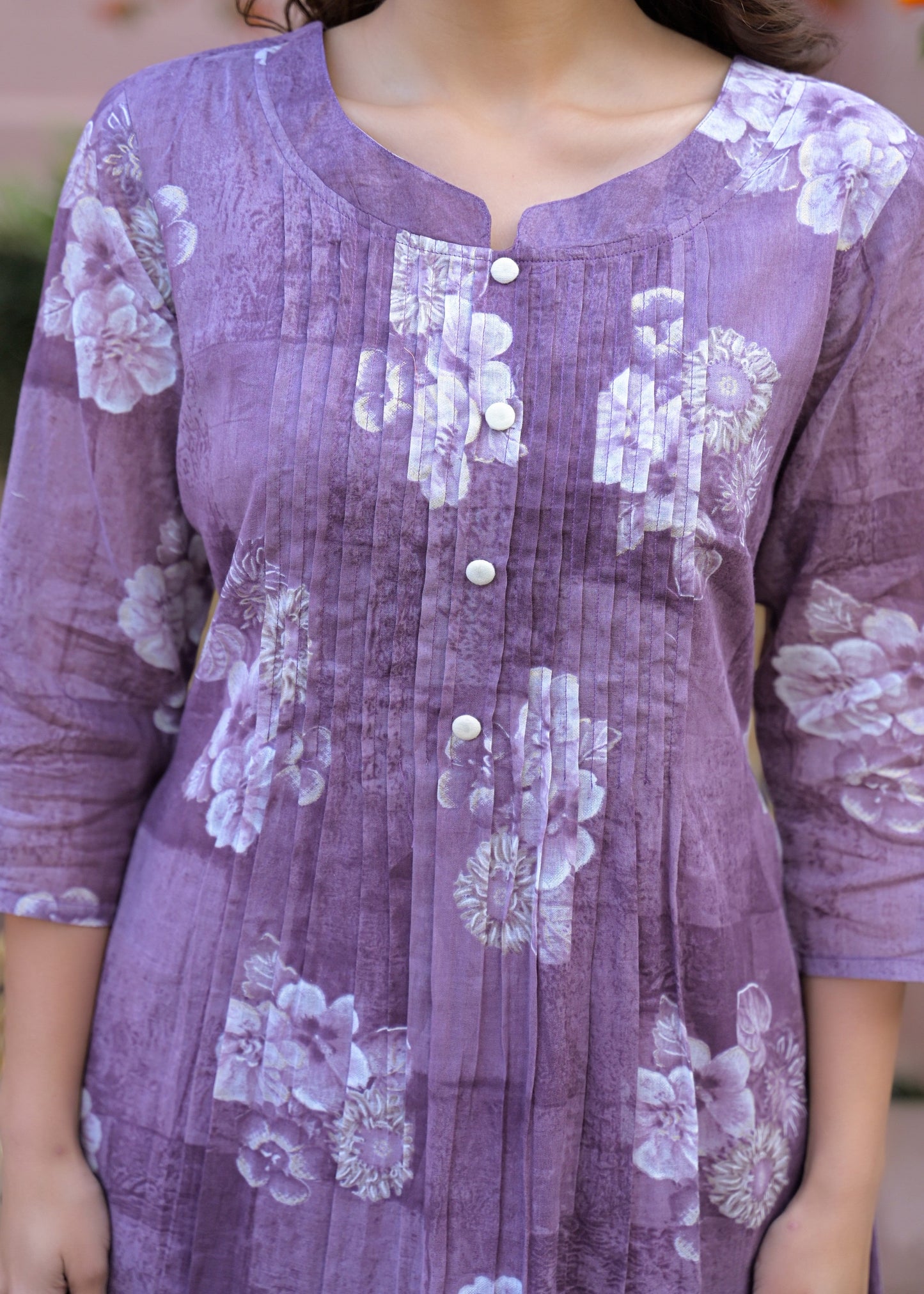 Dusty Mauve Printed Kurta Set