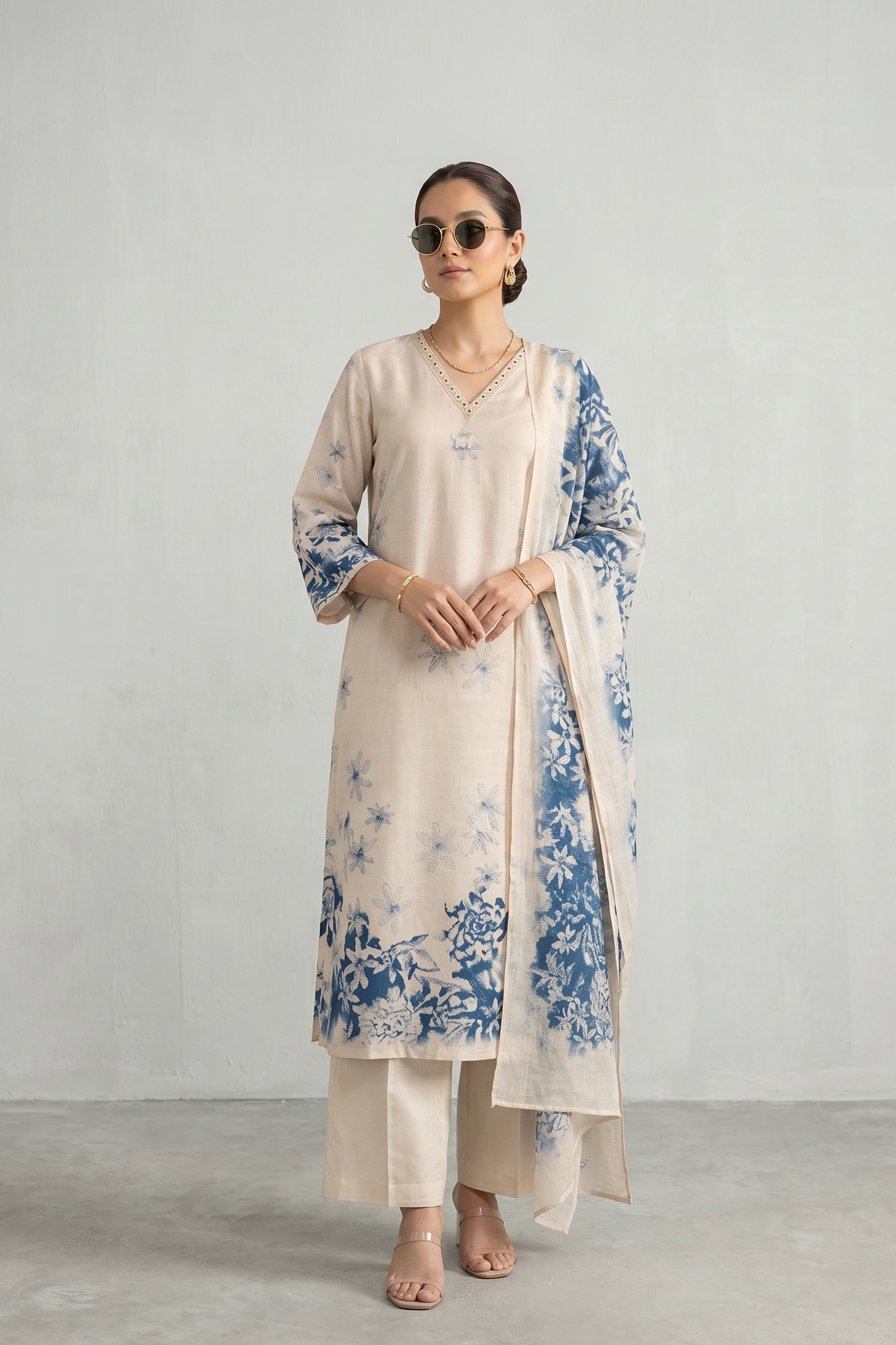 Cerulean Floral Pant Set