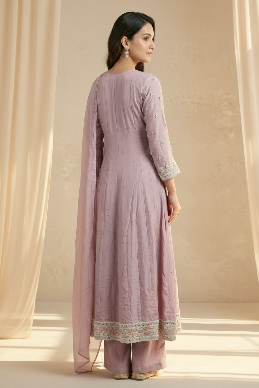 Soft Lavender Anarkali Set