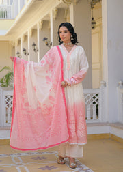 Pink Ombre Anarkali Set
