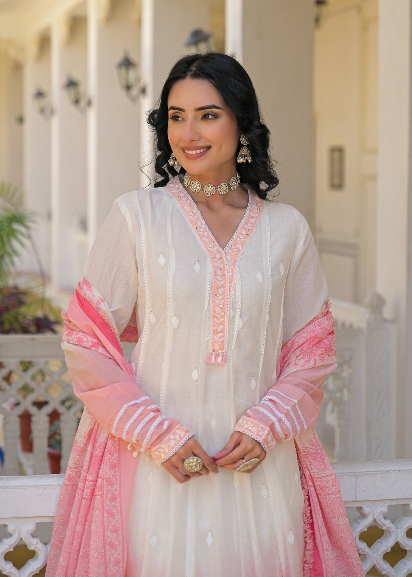 Pink Ombre Anarkali Set