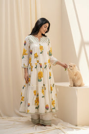 Butter Yellow Anarkali Set