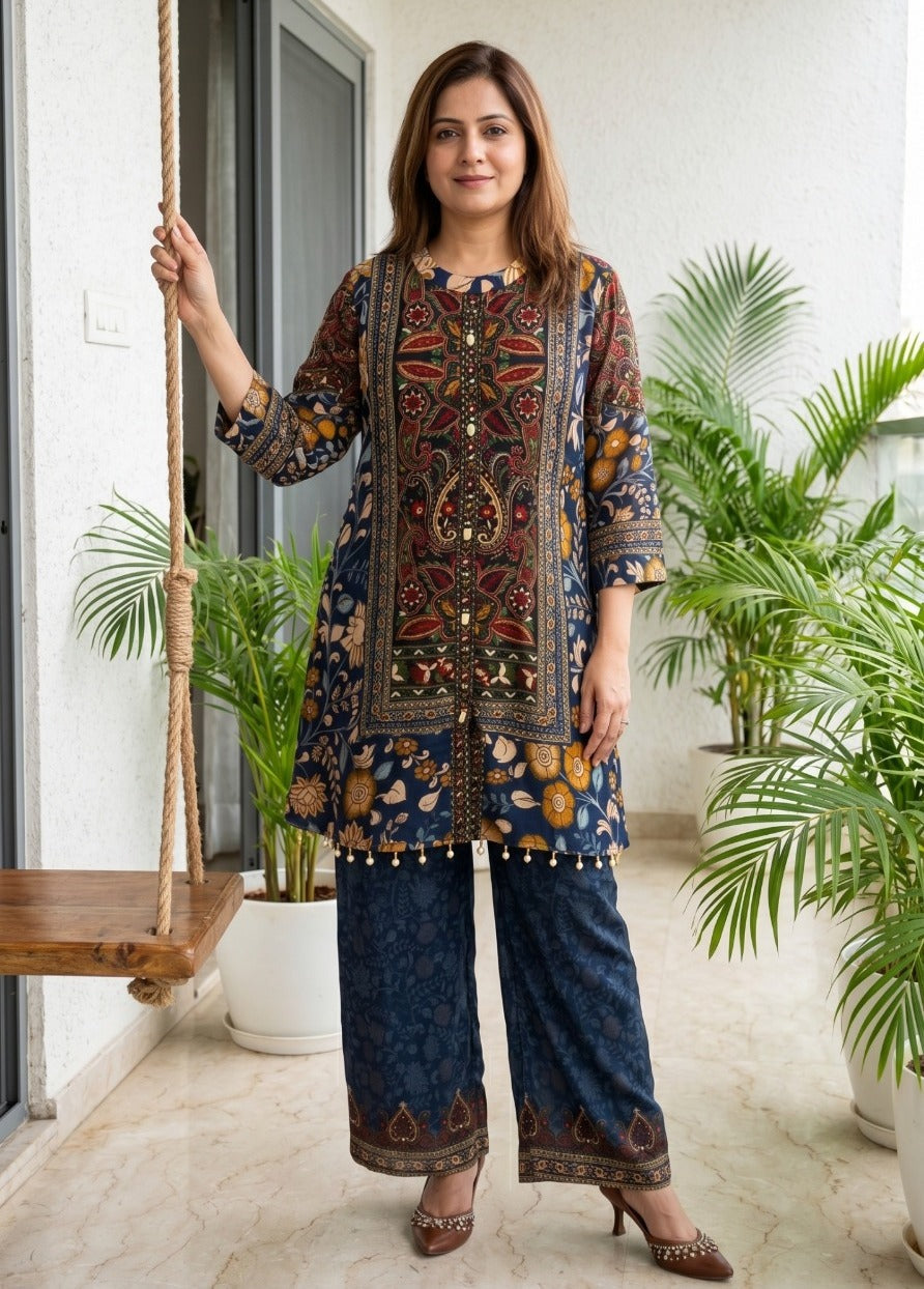 Indigo Mosaic Co-Ord Set