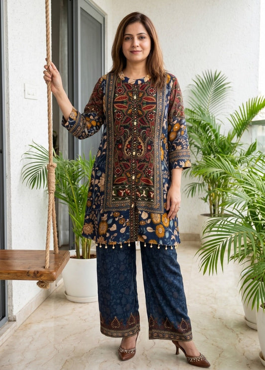 Indigo Mosaic Co-Ord Set