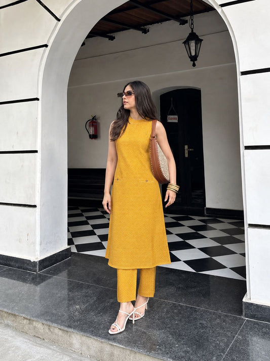 Mustard Yellow Kurta Set