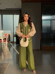 Olive Fusion Cotton Co-Ord Set