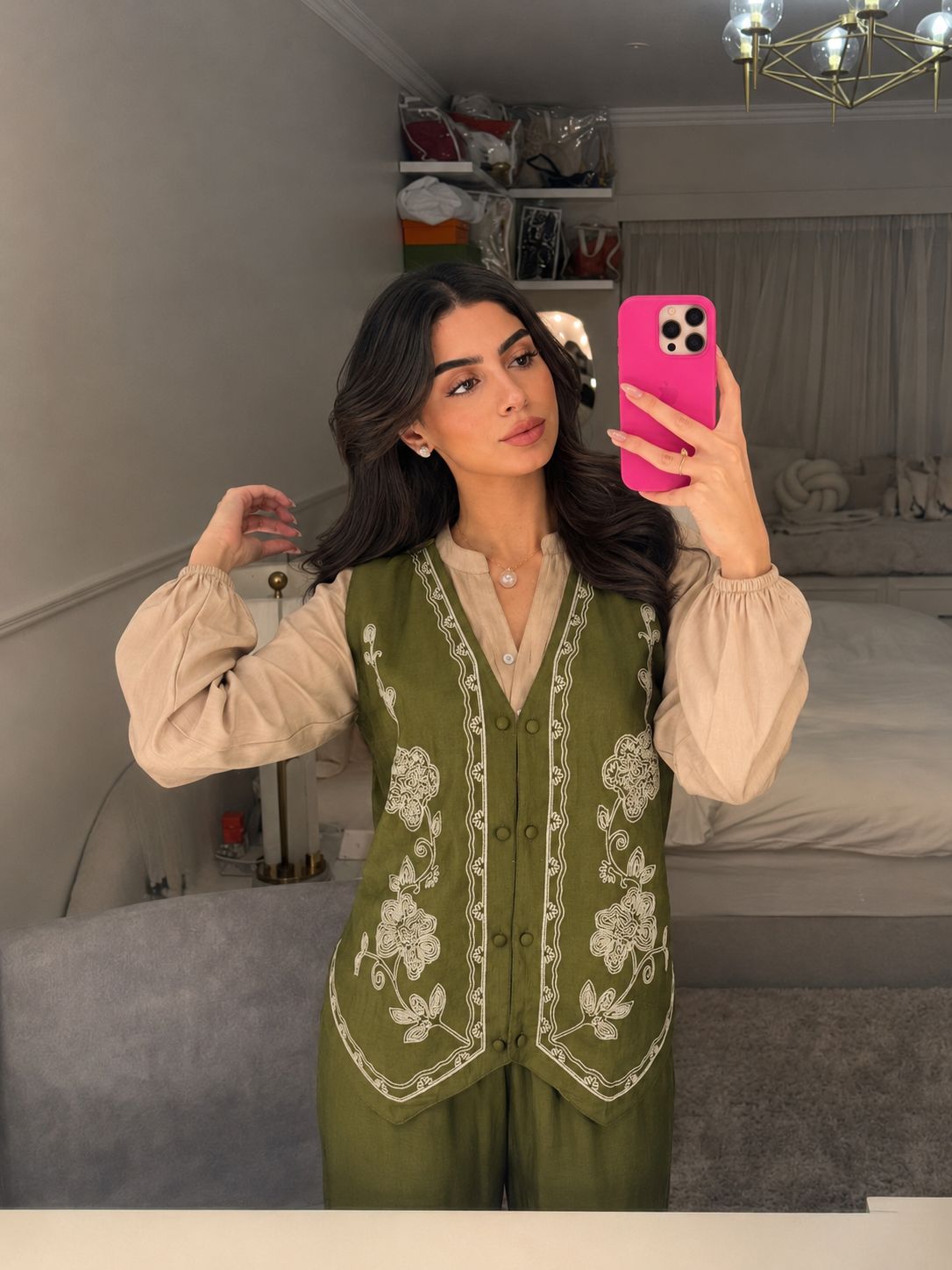 Olive Fusion Cotton Co-Ord Set