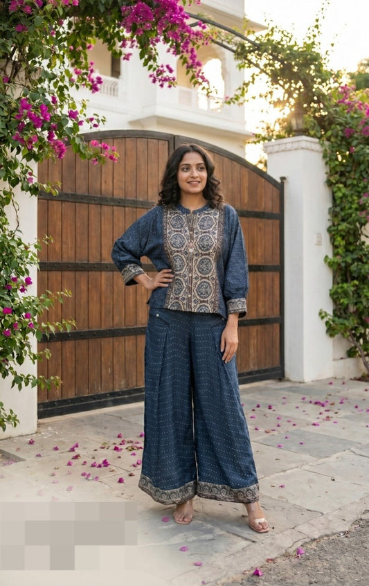 Indigo Ajrakh Co-ord Set