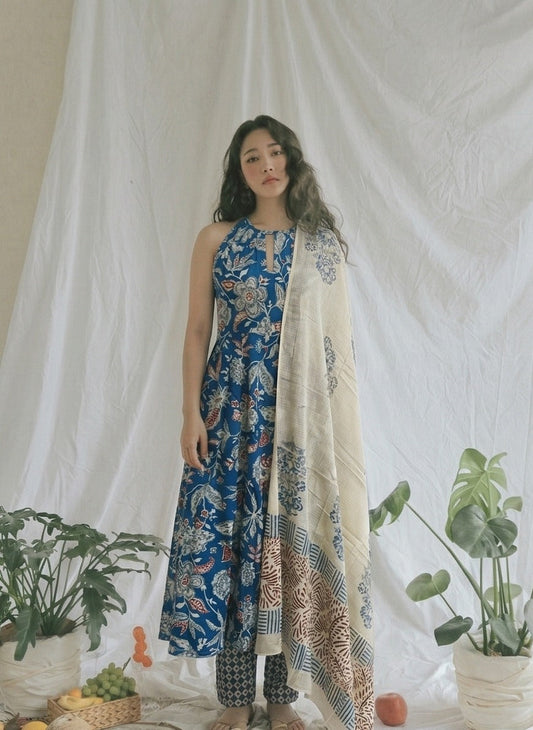 Indigo Floral Pant Set